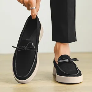 Mocassins d'été pour hommes en daim, chaussures décontractées respirantes à enfiler, confortables pour la marche et la conduite - Product Image 1