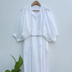 Beautiful floral Cotton Block Printed dress Dress For Casual wear Hand Block Printed Dress - Product Image 2