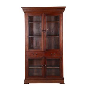 Armoire à porte en verre acajou, solution de rangement élégante et élégante, peut être personnalisée en taille - Product Image 1