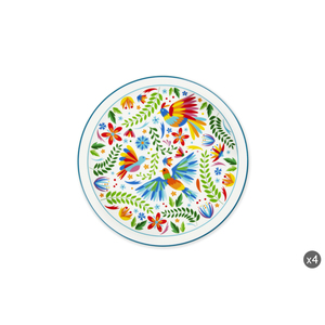 Assiettes à pizza en porcelaine Excelsa Mexican Flowers 30,5 cm, multicolores, lot de 4 - Product Image 3