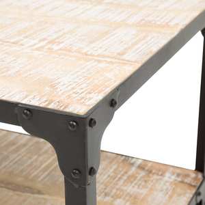 Table basse Vandana Elara Orion en bois recyclé et métal, Blanc - Product Image 5