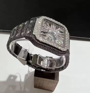 Montre mécanique de luxe en acier inoxydable, boîtier carré, verre saphir, cadran ajouré, mouvement analogique, unisexe - Product Image 4