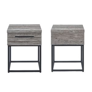 Set Letto Belize 3 Pezzi con Testiera Imbottita e Comodini Grigio, Arredamento Camera da Letto - Product Image 6