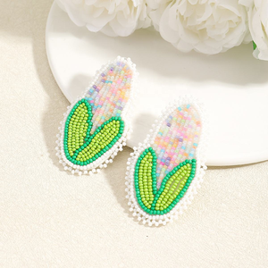 Pendientes de Gota con Forma de Maíz Coloridos, Tejidos a Mano, Serie Frutas, Joyería de Aleación con Cuentas Hechas a Mano para Mujer por MD HANDICRAFTS - Product Image 3