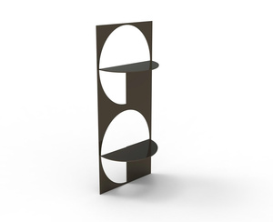 Estante de Pared Moderno de Metal Negro de 2 Niveles para Decoración de Dormitorio y Sala de Estar - Product Image 1