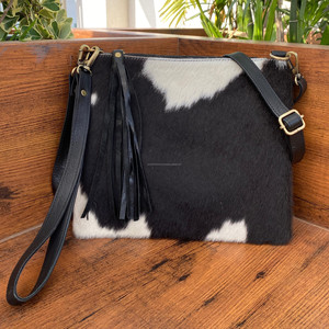 New Handmade Hair on Cowhide Large Wristlet & Tassel Crossbody Bag for Women's Western Genuine Leather Custom Luxury Handbags - Product Image 2