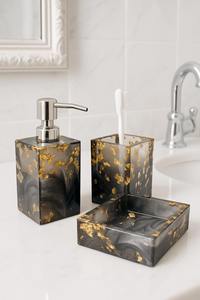 Ensemble de salle de bain décoratif en résine, 6 pièces, accessoires de salle de bain modernes, organisateur pour la maison, l'hôtel - Product Image 5