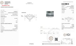 Brillante 1,00 quilates CVD Lab Grown Diamond IGI Certified E-Color VVS2 Clarity 6,46-6,49 MM Diamante suelto solitario de corte brillante - Product Image 2