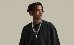 Heavyweight Knitted Cotton Solid Vintage <b>Black</b> T-<b>Shirt</b> | Acid Wash Oversized Crew Neck Distressed Mens Tee Wholesale - Product Image 3