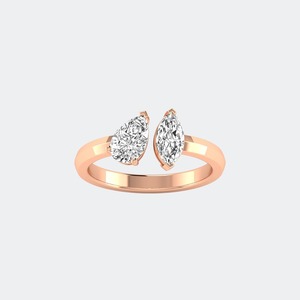 Bague de luxe multi-formes en diamant de laboratoire pour femme, or 14 carats, certifiée IGI, 1,30 carat total, taille brillant, couleur EF, pureté VS VVS, bijou de fiançailles - Product Image 2