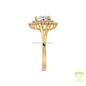 Anillo de Compromiso con Doble Halo de Diamantes Moissanite Corte Corazón en Oro Rosa de 14K, Anillo de Novia Vintage, Regalo Romántico de Aniversario de Bodas - Product Image 5