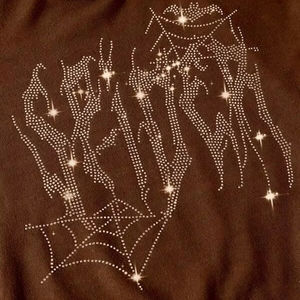 Sweat à capuche premium à manches longues avec strass, logo personnalisé, nouveau, en coton mélangé, look vintage, sweat à capuche personnalisé avec strass - Product Image 3