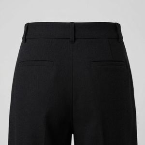 Pantalones de mujer de cintura alta, plisados, de pierna ancha, de lana, color liso, largos, estilo formal de otoño, corte regular, con cierre de botón, tiro medio, lisos - Product Image 4