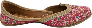 Calzado Jutti Khussa Paquistaní Hecho a Mano con Bordado y Estampado, Zapatos Planos Khussa para Mujer - Product Image 3