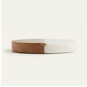 Posavasos Redondo de Madera con Efecto Mármol y Resina, Estilo Oriental, Antideslizante, 10 cm de Diámetro, 1.5 cm de Grosor, Hecho a Mano, Ecológico y Duradero - Product Image 2