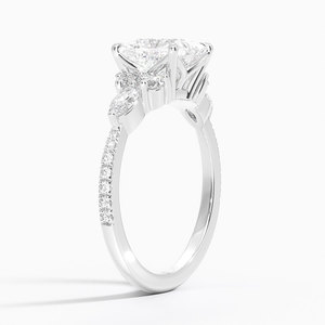 Anillo BOJ 0131 con Corte Princesa, Plata 925, Anillo Solitario de Lujo con Engaste de Puntas Marquise, Diamante de 2ct, Color D, VVS1, Moissanita, Certificado GRA, en Oferta - Product Image 2