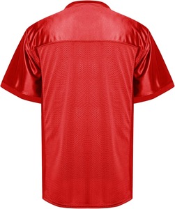 Men's Red V-<b>Neck</b> American Football Jersey Short Sleeve Breathable Mesh Polyester Practice Apparel Adult Regular Fit - Product Image 2