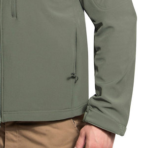 Veste en polaire vert olive pour homme, col montant, fermeture éclair, style vêtement de travail, coupe-vent, coque en polyester, pour l'automne - Product Image 6