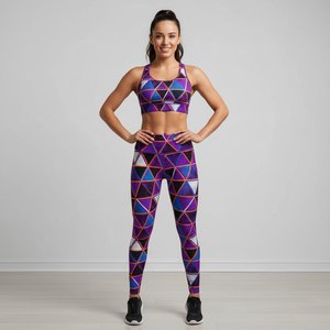 Ensemble de leggings et soutien-gorge de sport assortis pour femmes grandes tailles - Product Image 1