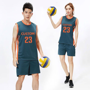 Men Women Volleyball Sets Jerseys Shorts Uniforms Training Suit Running Set Plus Size Front 100% Polyester Anti-Uv Breathable - Product Image 3
