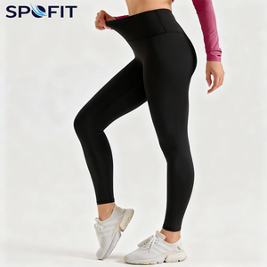 Leggings de yoga pour femmes, sans couture, taille haute, longueur intégrale, en spandex/nylon respirant, pantalon de yoga uni, sport - Product Image 6