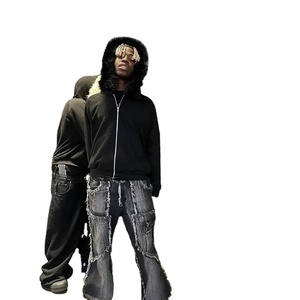 <b>Jacket</b> <b>Men</b> Hoodie <b>Velvet</b> Thick Pure Cotton Solid Color Warm and Soft Ladies Zipper Coat Casual Sweatshirt - Product Image 2