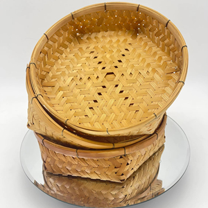 Panier en bambou OTOP, panier de rangement tissé à la main, naturel, rustique, boîte d'organisation pour la maison, la cuisine, la décoration de la ferme, vente en gros - Product Image 1