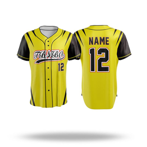 Camiseta de Béisbol Elástica de Alta Calidad con Logotipo Personalizado del Equipo, Transpirable, Deportiva, con Botones, para Entrenamiento - Product Image 1