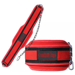 Ceinture de musculation en néoprène ultra-résistante avec chaîne en acier et doubles anneaux en D pour tractions, dips, entraînement de compression et entraînement en salle de sport - Product Image 1