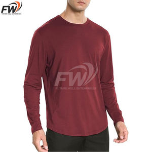 Camiseta informal de algodón 100% OEM para hombre, de color sólido, estilo largo, camiseta de verano de calidad, ropa de calle, camisetas de manga larga para hombre - Product Image 1