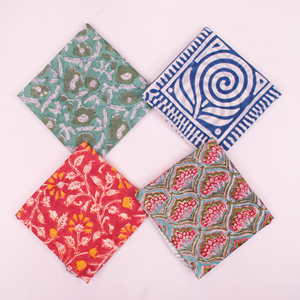 Lot de foulards carrés en coton imprimé ethnique, motifs floraux et cachemire multicolores, printemps-été, doux pour la peau, bandana tendance - Product Image 4