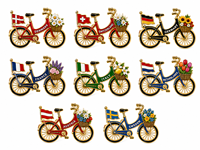 Aimant de réfrigérateur personnalisé promotionnel, aimant de réfrigérateur en forme de vélo, souvenir 3D, souvenir du Danemark, aimant de réfrigérateur pour la décoration de la maison