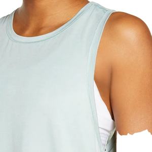 Venta al por mayor de alta calidad de las mujeres sin mangas camiseta sin mangas de verano estilo sólido patrón con logotipo personalizado estampado de talla grande ropa deportiva - Product Image 5