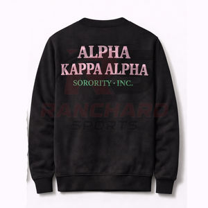 Sweat-shirt personnalisé pour femmes avec lettres grecques de sororité, col rond brodé, vente en gros, sweat-shirt de sororité grecque avec logo personnalisé - Product Image 2