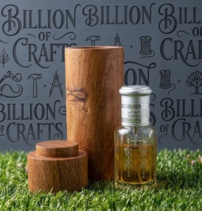 Coffret Cadeau en Bois Personnalisé pour Bouteille d'Huile Attar, Emballage de Style Arabe, Étui en Forme de Baril - Product Image 5