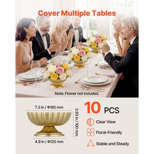 10 mini vasi per fiori da matrimonio da 4,7 pollici, centrotavola floreali piccoli per decorazioni da tavolo per feste, installazione facile, versatili - Product Image 3