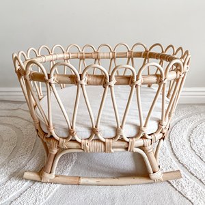 Early educational toys for toddler natural rattan dolls bassinet crib <b>cot</b> wholesale doll cradle - Product Image 1