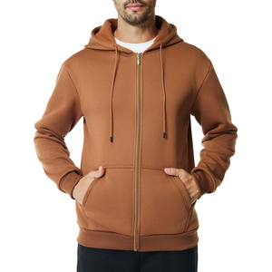 Sudadera con Capucha y Cierre para Hombre, 100% Algodón, Invierno, Color Sólido, Felpa, Casual, Impresión Digital - Product Image 2