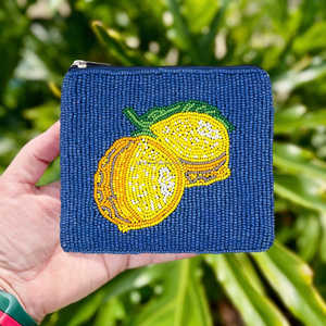 Monedero de Mano con Cremallera Bordado a Mano con Diseño de Limón, Monedero con Cuentas, Duradero, Ligero, Ecológico, Suave, de Gran Capacidad, Personalizado - Product Image 4