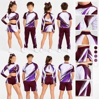 Ensemble d'uniformes de danse et de cheerleading personnalisés en polyester à col montant, orange et blanc, avec strass, unisexe, pour scène