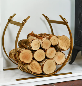 Brass Fireplace <b>Log</b> Holder New Arrival Gold Metal Firewood <b>Log</b> Holder For Householder Modern Brass Firewood <b>Log</b> Holder - Product Image 3