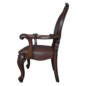 Set di 2 Poltrone Marroni e Ciliegio con Elegante Finitura a Borchie per Soggiorno - Product Image 3