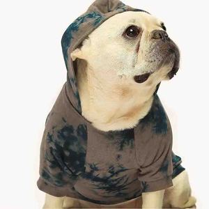 Sudadera con Capucha para Perro con Estampado de Cachorro Tie Dye, Informal, de Otoño, con Bolsillo, Forro Polar, Transpirable, Resistente al Viento, Estilo Deportivo - Product Image 3