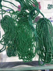 ลูกปัดมรกตทรงกลมสีเขียวขายส่ง ลูกปัดเรียบสำหรับทำเครื่องประดับ ผลิตในห้องปฏิบัติการ - Product Image 2