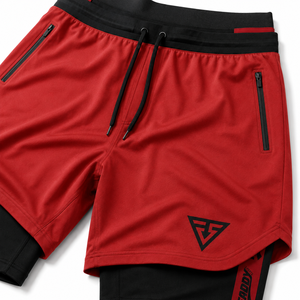 Pantalones Cortos Deportivos 2 en 1 para Hombre con Bolsillos con Cremallera, Secado Rápido, Transpirables, para Gimnasio, Entrenamiento, con Forro de Compresión - Product Image 2