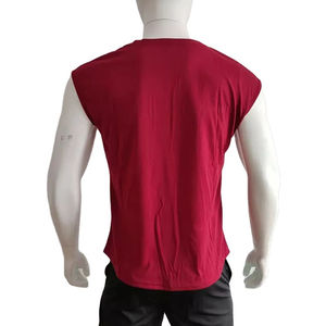 Camiseta sin mangas informal personalizada para hombre, de color sólido, 100% algodón, chaleco de gimnasio, culturismo, fitness, entrenamiento, singlet. - Product Image 6