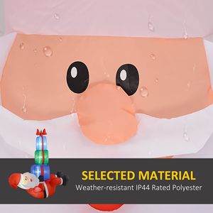 Babbo Natale Gonfiabile in PVC e Oxford da 1,5 m con Luci LED, Decorazione Natalizia da Esterno per Feste con Tre Scatole Regalo - Product Image 5