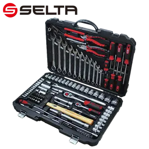 SELTA制造商供应商124件汽车修理套筒扳手套装和手动工具套装