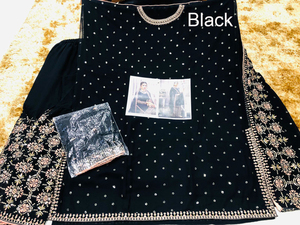 Haut en soie ethnique traditionnel de créateur indien dernier cri Sharara Dupatta broderie personnalisable travail fête porter des occasions spéciales - Product Image 2