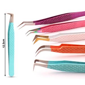Pinzas para Extensión de Pestañas de Acero Inoxidable con Punta de Fibra Antiestática y Duradera, con Logotipo Personalizado al por Mayor, 90 Grados - Product Image 2